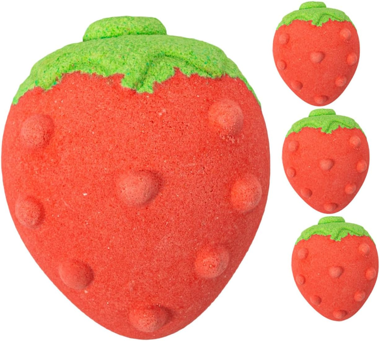 4Pcs Strawberry Shaped Bath Salt Natural Sea for Boys and Girls Moisturizing Gentle Exfoliation for Smooth Skin image number 2