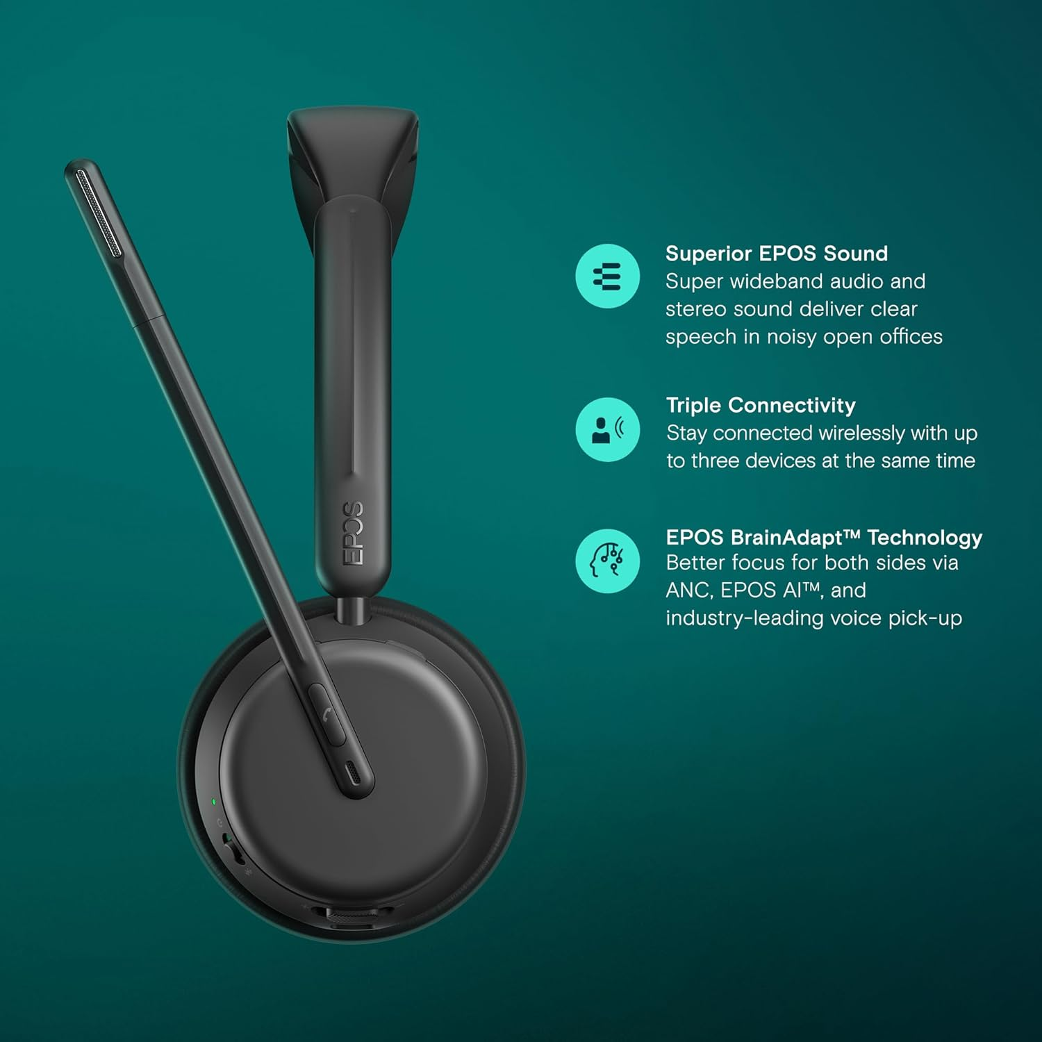 EPOS SENNHEISER Impact 1060 ANC Stereo, Bluetooth image number 1