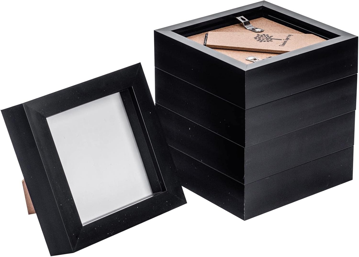 Nicola Spring 3D Shadow Box Photo Frames - 4 X 4" (10 X 10Cm) - Pack of 5 - Black 3D Photo Frame Picture Frame Box Small Square Display Case for Crafts, Keepsakes, Wedding, Graduation image number 6
