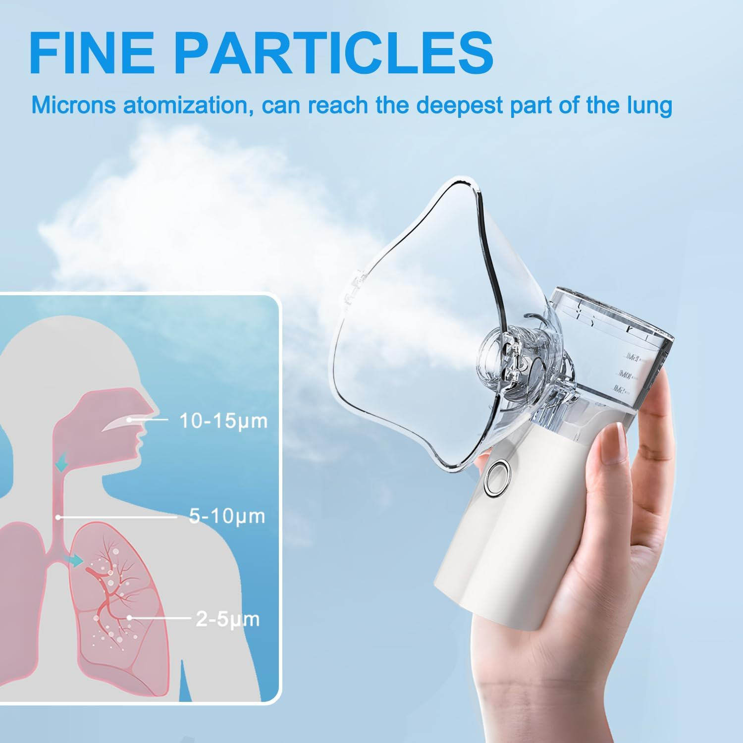 Nebulizer with Aerosol Mask, Portable Nebulizer for Travel and Home Use Handheld Inhaler Nebulizer Machine image number 1