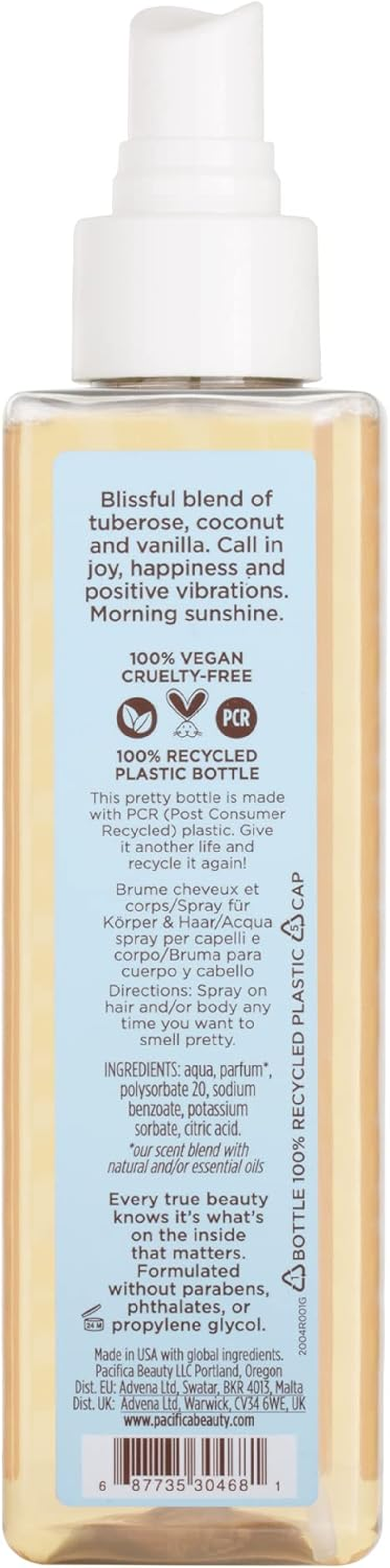 Pacifica Hardcore Happy Hair and Body Mist - Vanilla Coconut for Women 6.9 Oz Body Mist image number 4