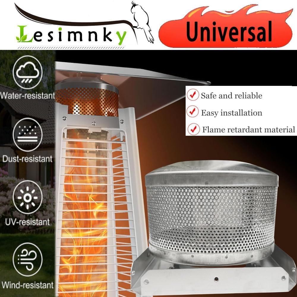 Patio Heater Burner Emitter Screen & Base 4-Sided Pyramid Patio Heater Replacement Parts 304 Stainless Steel, Burning Net Heating Parts Applied to Most Square Glass Heater (Burner Screen & Base) image number 3