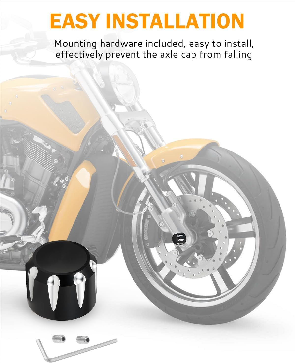 PBYMT Black Front Axle Nut Cover Cap Compatible for Harley Softail Electra Road Street Glide Sportster 2008-2019