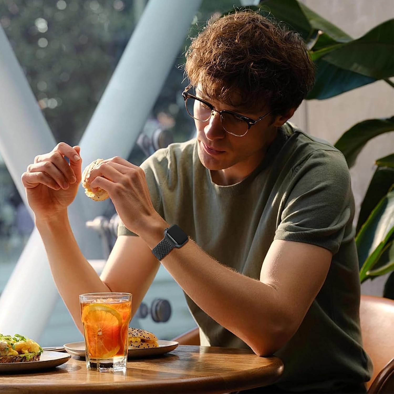 Nylon Strap Compatible with Apple Watch Strap Ultra 2/Ultra 49 Mm 46 Mm 45/44/42 Mm (Series 3 2 1)