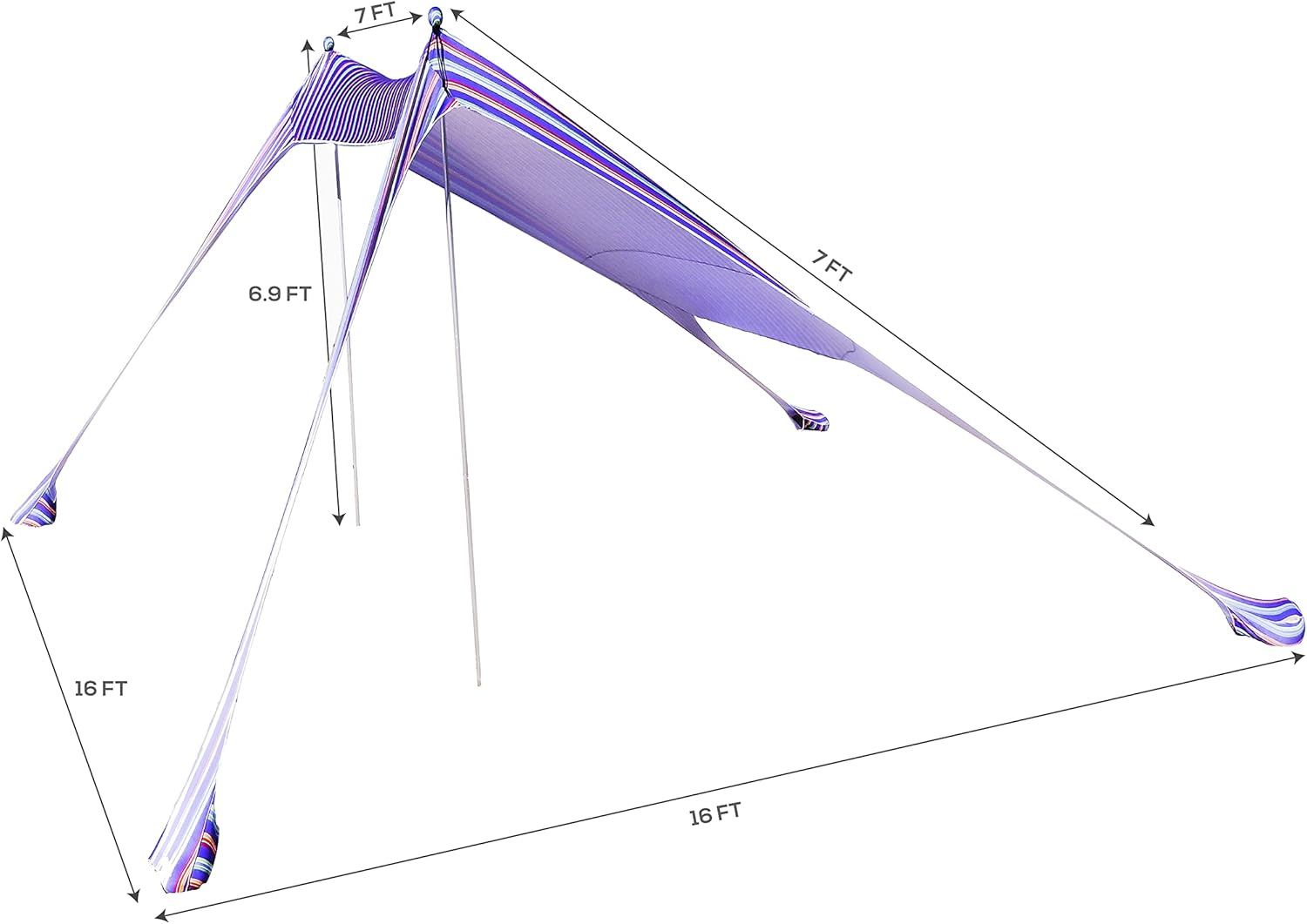 Pop up Beach Tent - Beach Sun Shade with UV Light Protection, 210 X 210 Cm Beach Canopy Sun Shelter for Beach, Camping and Outdoors image number 4
