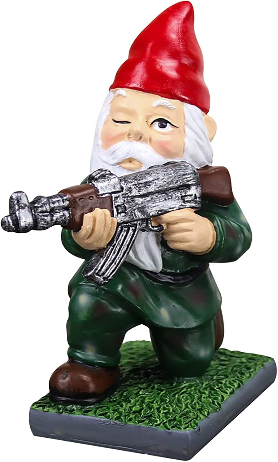Military Gnomes Funny Army with Guns AK47 Garden Decor Outdoor Statue Figurines Lawn Yard Decoration Resin (B) image number 6