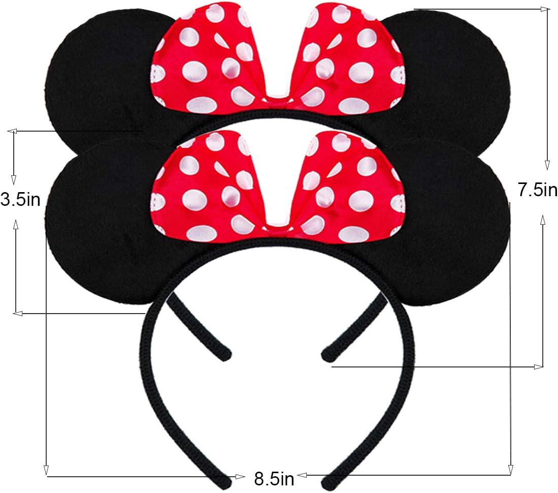 FANYITY Mickey Ears, 2 Pcs Minnie Costume Headbands Hair Band for Christmas Party image number 1