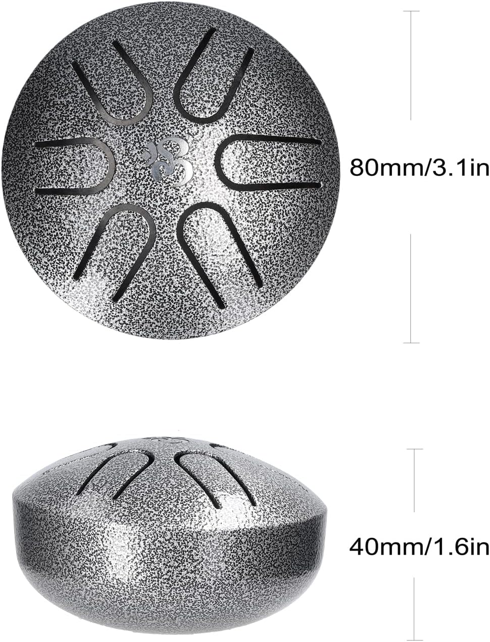 3 Inch 6-Tone Steel Tongue Drum Hand Pan Drums with Drumsticks Percussion Musical Instruments image number 4
