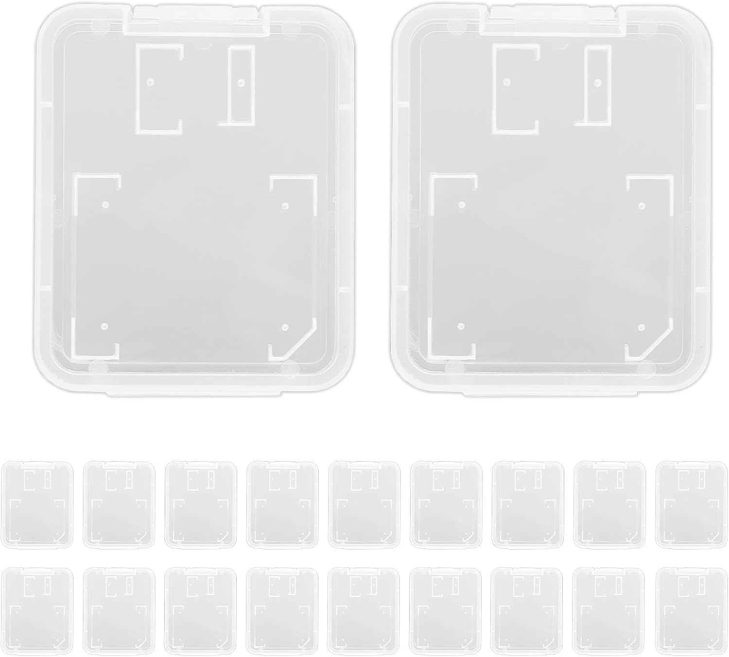20 Pcs Clear Portable Memory Card Case, SD SDHC SDXC TF SIM MSD& Micro SD Card Plastic Holder, Dual-Card Storage Water-Resistant Portable Small Accessories Box(Transparent) image number 5