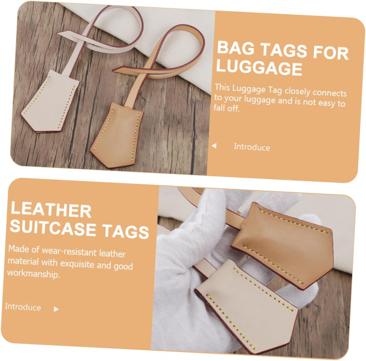CONGARTENO 5Pcs Travel Suitcase Tag Luggage Identifier Leather Suitcase Tag Design image number 1
