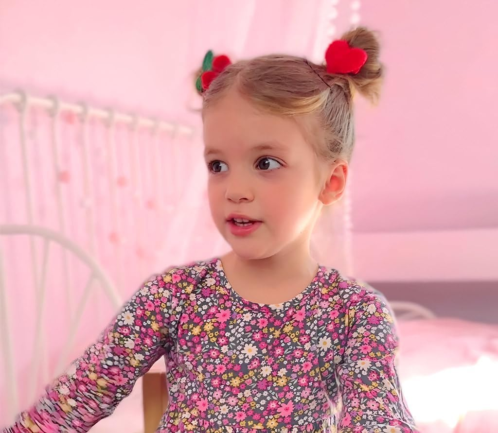 Hair Clips for Girls 18 Pcs No Slip Assorted Barrettes for Kids Bows Pink Red Cute Hair Accessories for Little Girls Teens Toddlers Child Kids Gifts image number 5