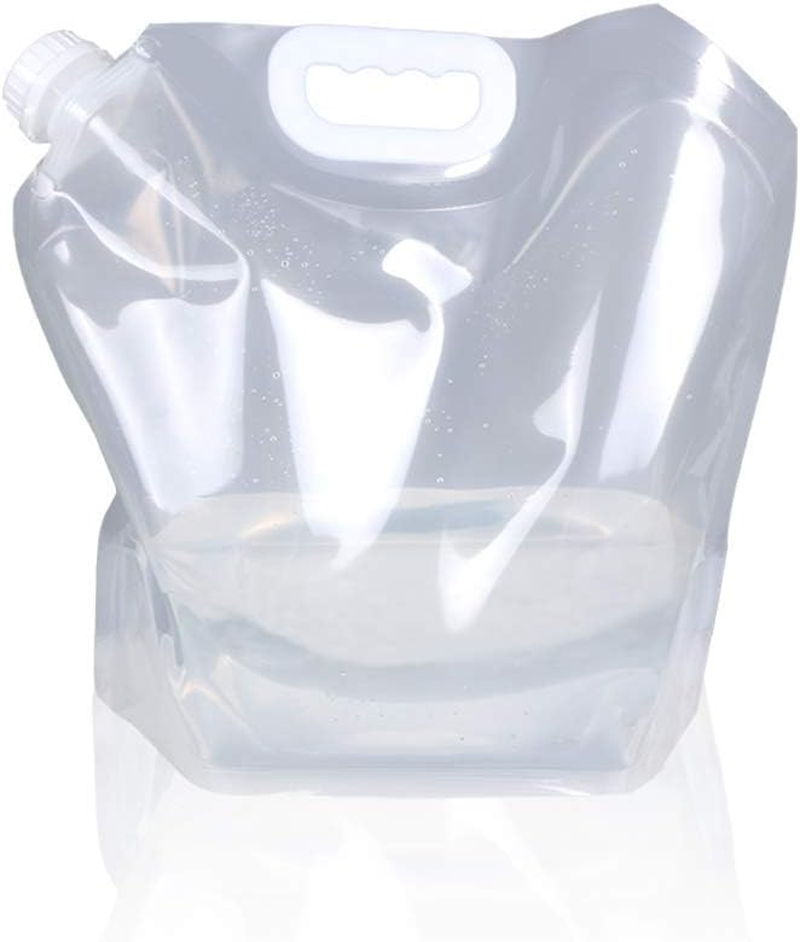 Soddeph Collapsible Water Container Bag, BPA Free Food Grade Clear Plastic Storage Jug for Sport Camping Riding Mountaineer,Freezable, Food Grade (1-Pack-1.3 Gal) image number 2