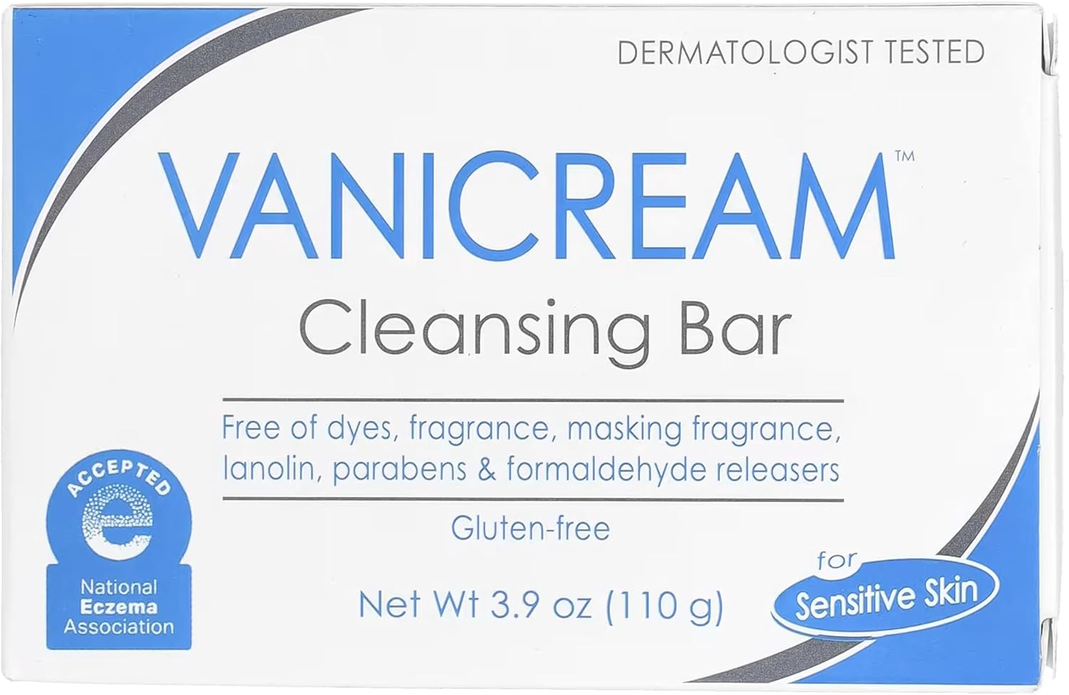 Vanicream Cleansing Bar, for Sensitive Skin, Fragrance Free, 3.9 Oz (110 G)
