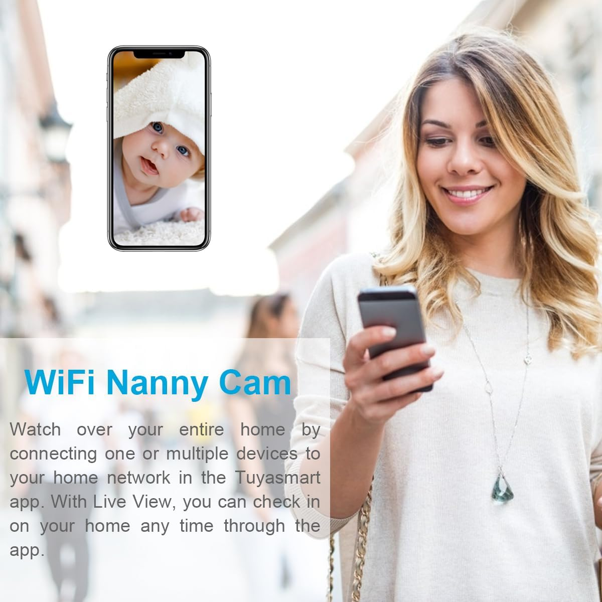 Newwings Wifi Hidden Spy Camera Smoke Detector with Night Vision and Motion Detection, Nanny Cam Video Recorder Security Camera for Home Office No Audio