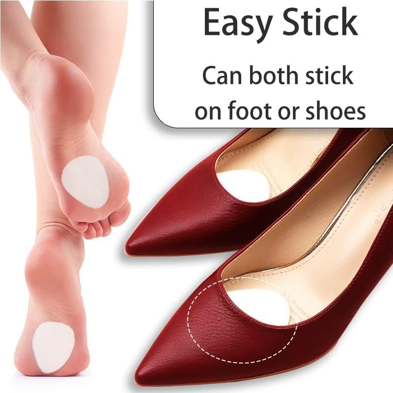 Foot Cushion Forefoot Support Pads Shoe Pads Foot Pads,12Pcs Felt Metatarsal Pads Metatarsal Foot Pads,Metatarsal Felt Feet Pads Insert Pads Foot Cushion Forefoot Support Adhesive Foam Foot Pads (White) image number 4