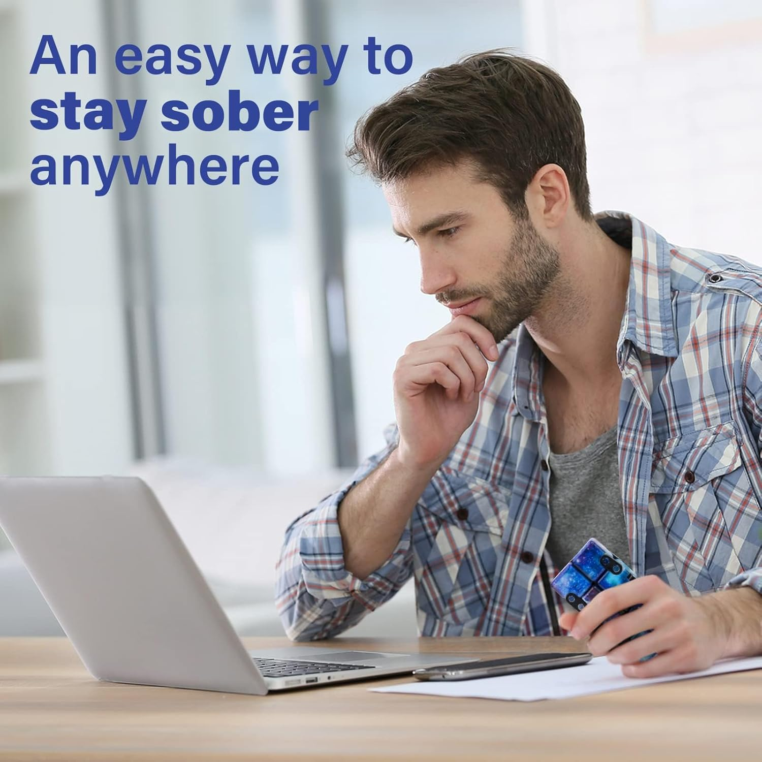 WUQID Infinity Cube Fidget Toy Stress Relieving Fidgeting Game for Kids and Adults,Cute Mini Unique Gadget for Anxiety Relief and Kill Time (Mini Galaxy) - Mini Colorful Plaid image number 7