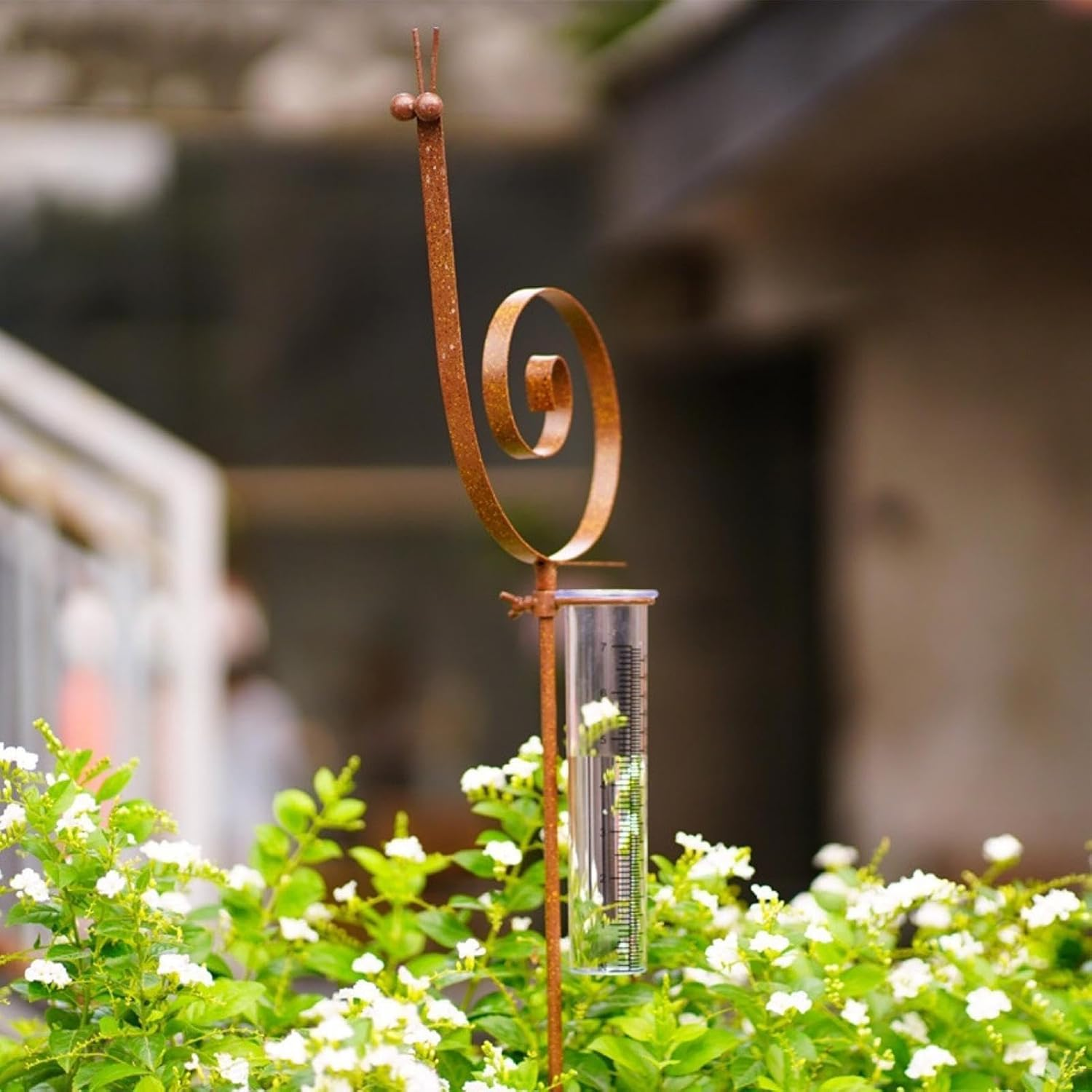 Snail Stake Rain Gauge - 36.6X7.8In Outdoor Rainfall Monitor, Decorative Garden Gauge Ornament, Long Lasting Cute Snail Design | Multipurpose Weather Measuring Tool for Patio, Balcony, Lawn, Yard image number 4