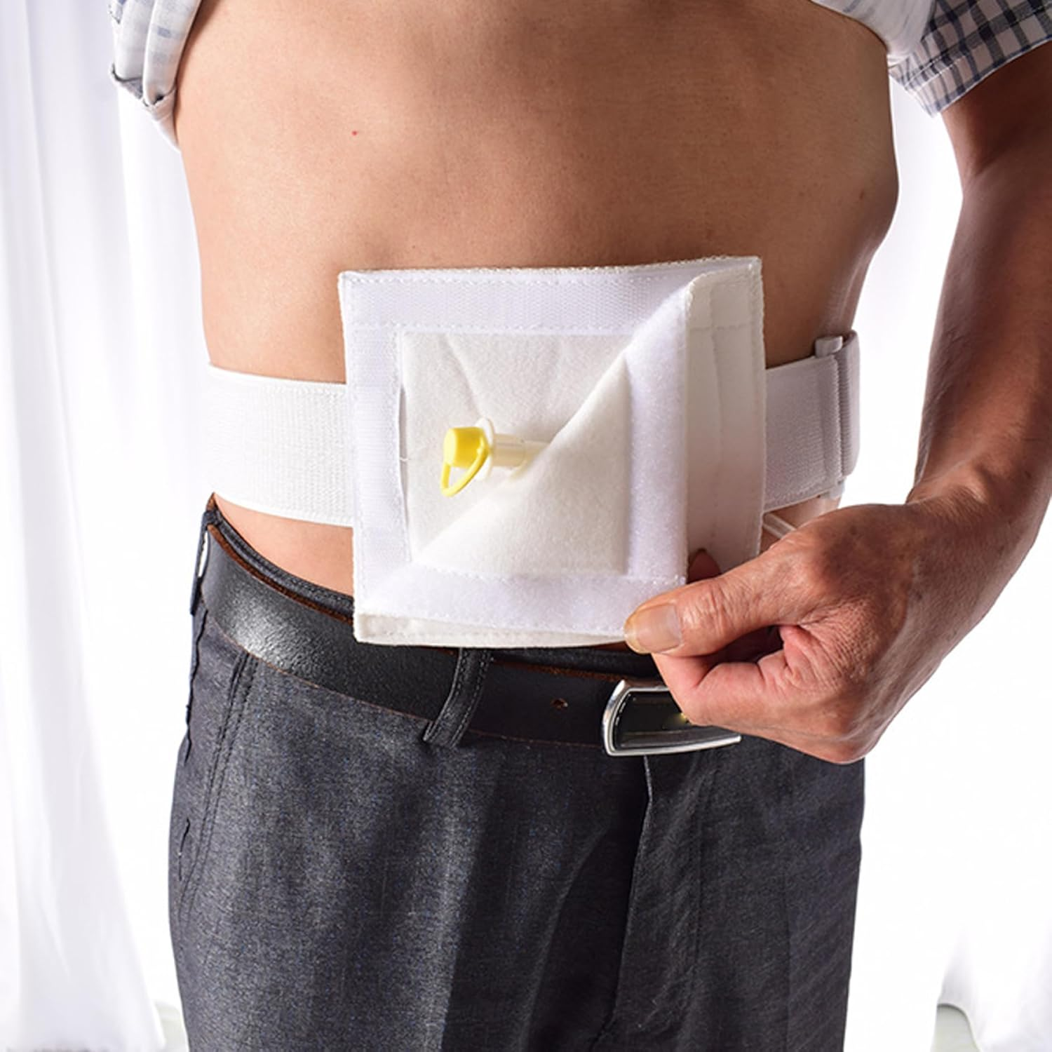 Feeding Tube Belt, Adjustable Soft Comfortable Feeding Tube Holder for Peritoneal Dialysis Accessories 2Pcs Peritoneal Dialysis Belt, Peg Holder, Pd Catheter- image number 1