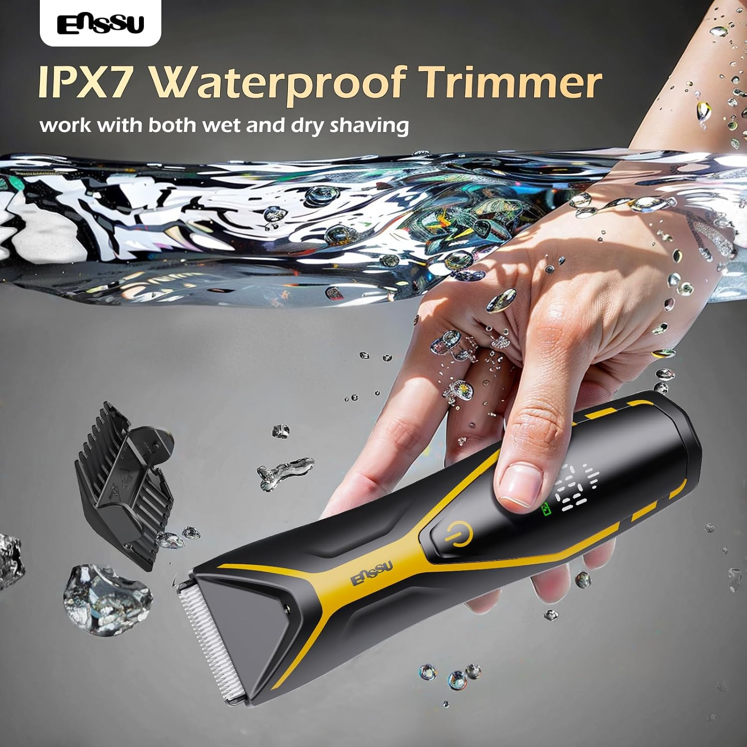 Trimmer for Men,Manscape Body Hair Trimmer,Electric Ball Shavers with Ceramic Blades & BLADELOCK&trade;, Pubic Hair Groomer IPX7 Waterproof Wet or Dry Use for Groin/Legs/Chest image number 1