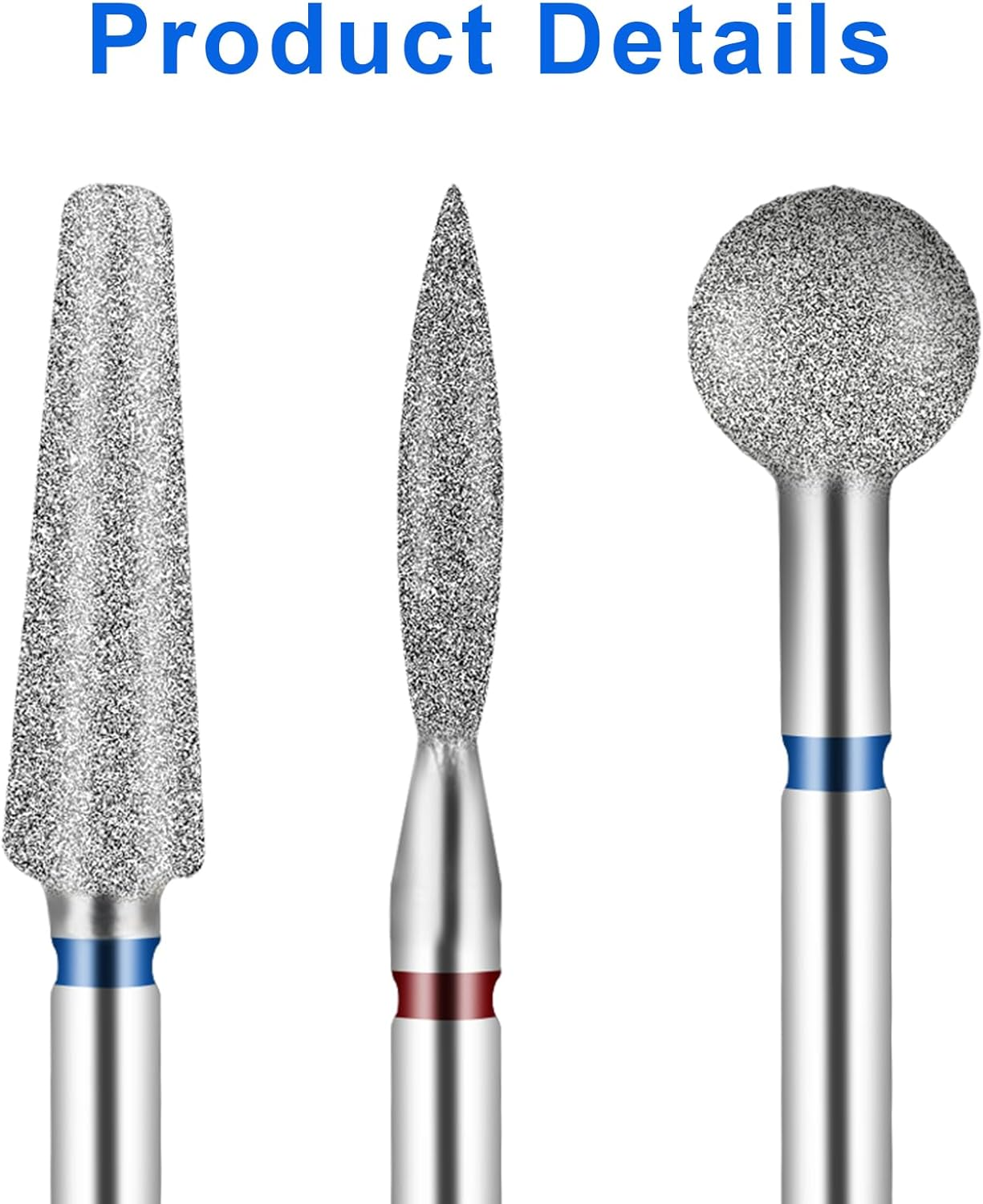 Pack of 3 Nail Drill Bits Attachments Tungsten Alloy Nail Drill Bit Set Drill Bit for Nails Carbide Bits Remove Gel Acrylic Cuticles Professional Nail Cutter Grinding Heads for Manicure