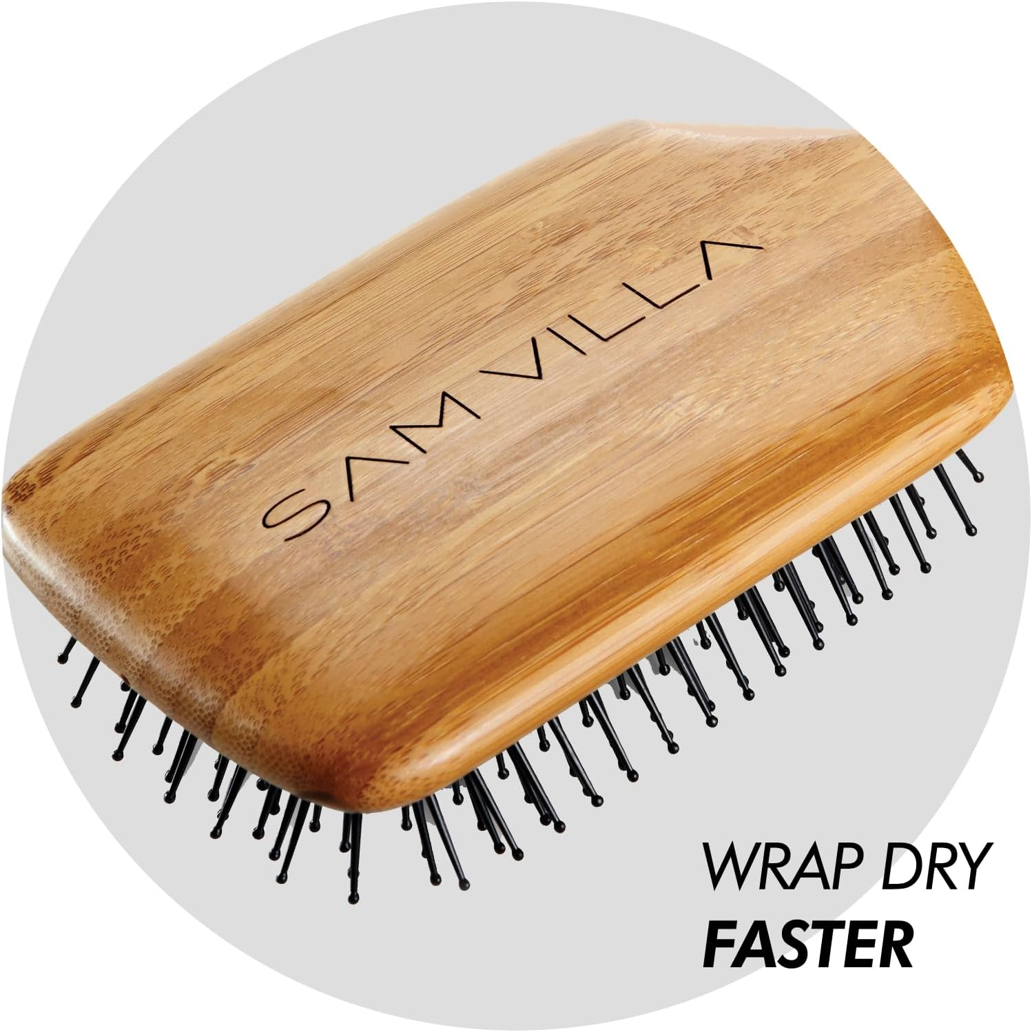Sam Villa Signature Series Bamboo Paddle Brush, 4.4 Ounce image number 1