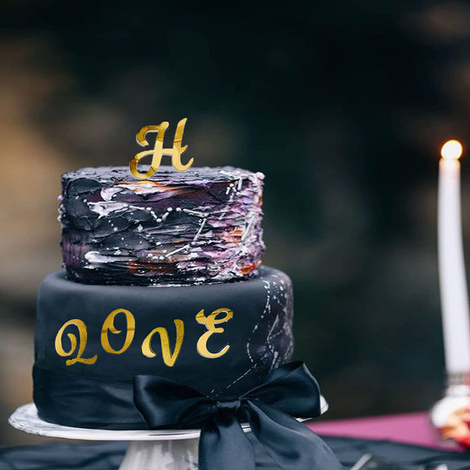 Happy Birthday Cake Toppers,Cake Decorations DIY Personalized Name,A-Z Letter Mirrored Gold Cake Decorating with Happy Birthday Plugin(29Pcs) for Party,Wedding,Baby Shower image number 1