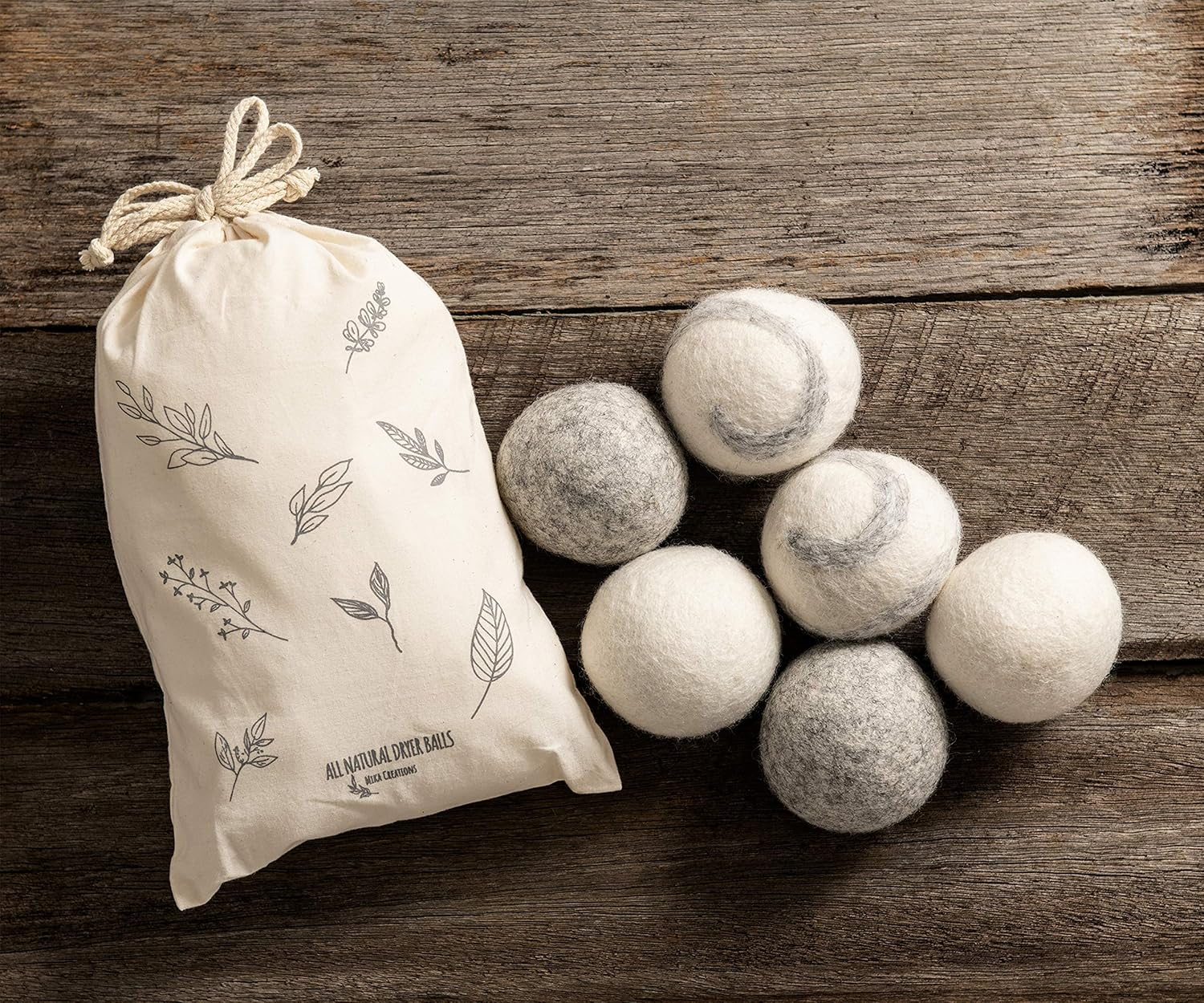 Wool Dryer Balls Premium 6 Pack Mixed Colours | Natural Fabric Softener | Reduces Wrinkles & Drying Time | Reusable & Sustainable Eco-Friendly Laundry Balls -Dryer Sheets Alternative | Mika Creations image number 5