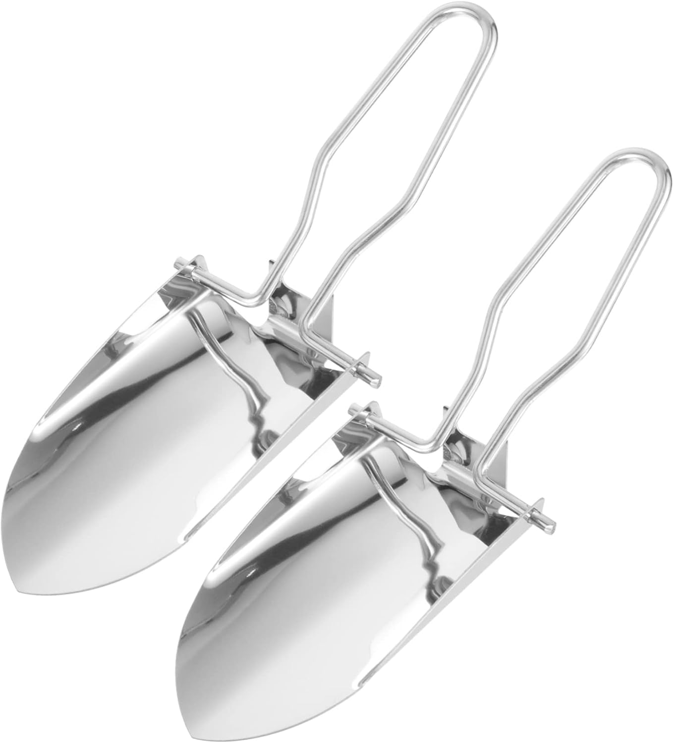 2Pcs Folding Camping Shovel Portable Outdoor Gardening Tool Durable Garden Trowel Lightweight Digging Spade for Camping Hiking and Gardening Activities image number 2