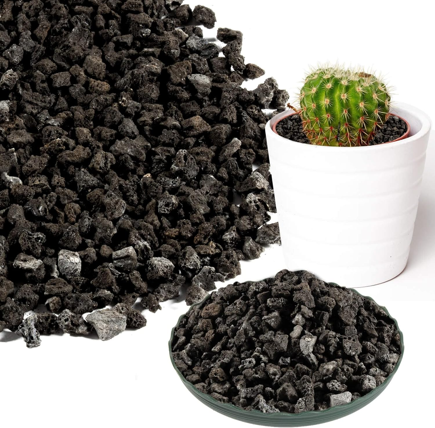 Sukh Black Lava Rock - Horticultural Volcanic Lava Stone for Cacti Succulents Terrarium Vase Fillers Fairy Gardening Plants Groundcover Flowerbeds Volcanic Stone No Dyes. image number 4