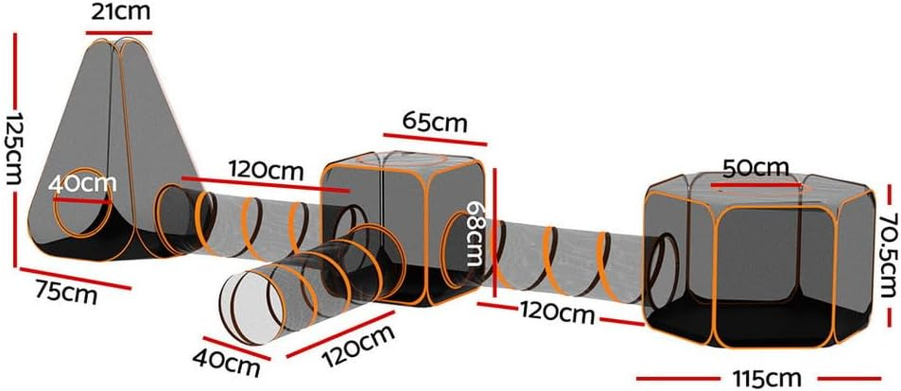 I.Pet Pet Playpen Cat House 6 in 1 Tent Tunnel Dog Puppy Rabbit Play Portable
