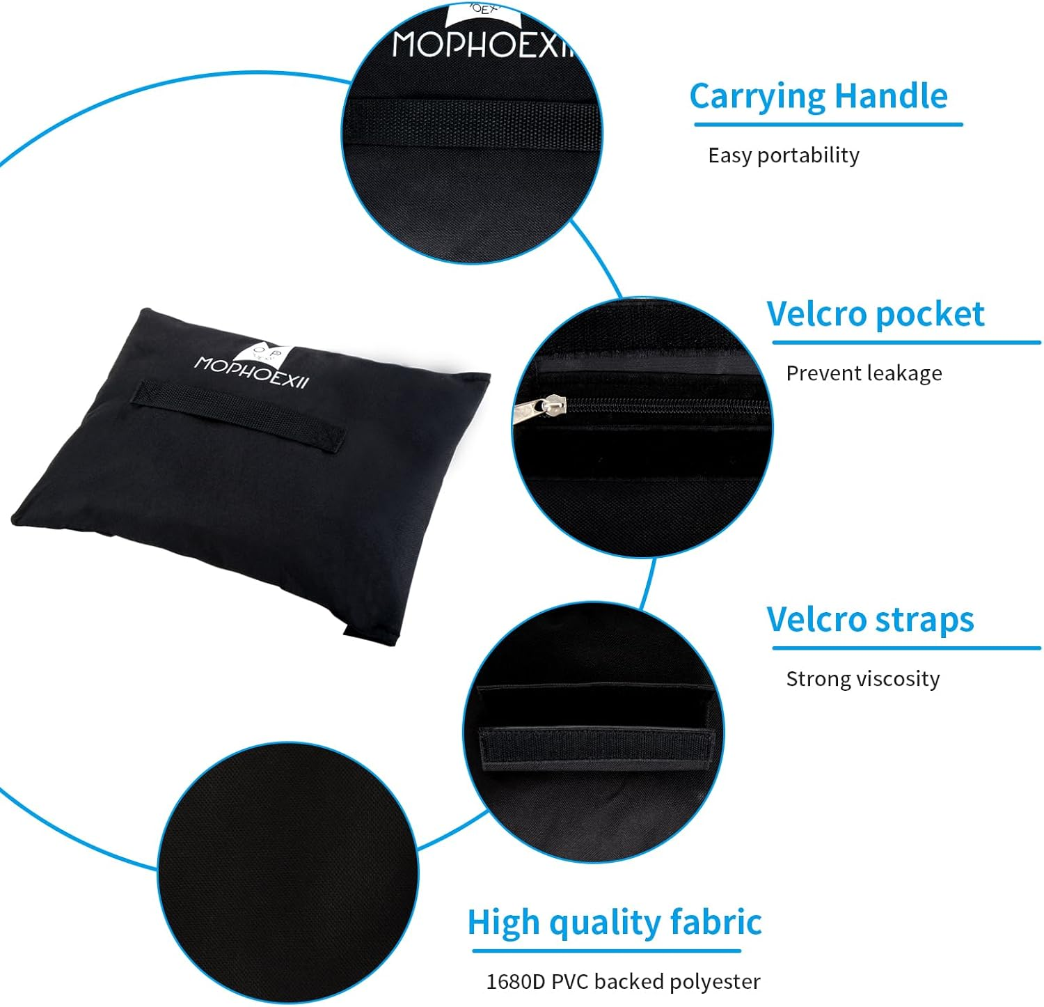 MOPHOEXII Sports Net Sandbags,All Sport Sandbags for Baseball Nets, Soccer Goals, Golf Nets, Football Nets, Hockey Nets,Weighted Anchor Bags - Orange-4 Pack image number 4