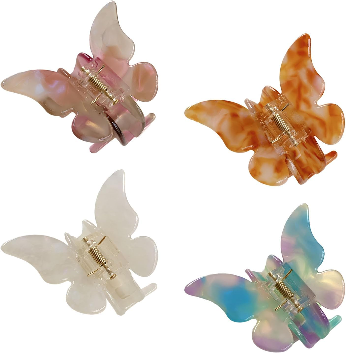Pyuyan Pack of 4 Medium Butterfly Hair Clips, Butterfly Hair Clips, Women'S Acrylic Hair Clips, Butterfly Hair Clips, for Women, Girls, Pack of 4 image number 2