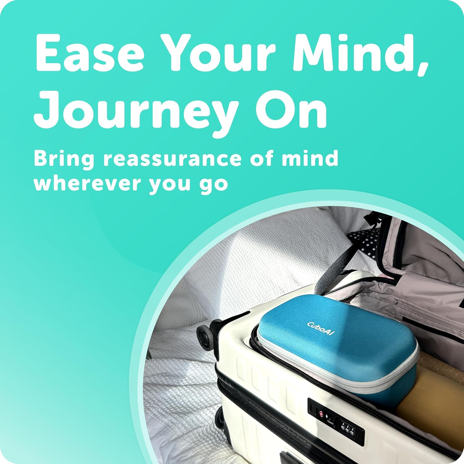 Cuboai Travel Case | Protective Hard Shell Carrying Case for Cuboai Smart Baby Monitor, Mobile Stand and Accessories | Tranquil Blue image number 2