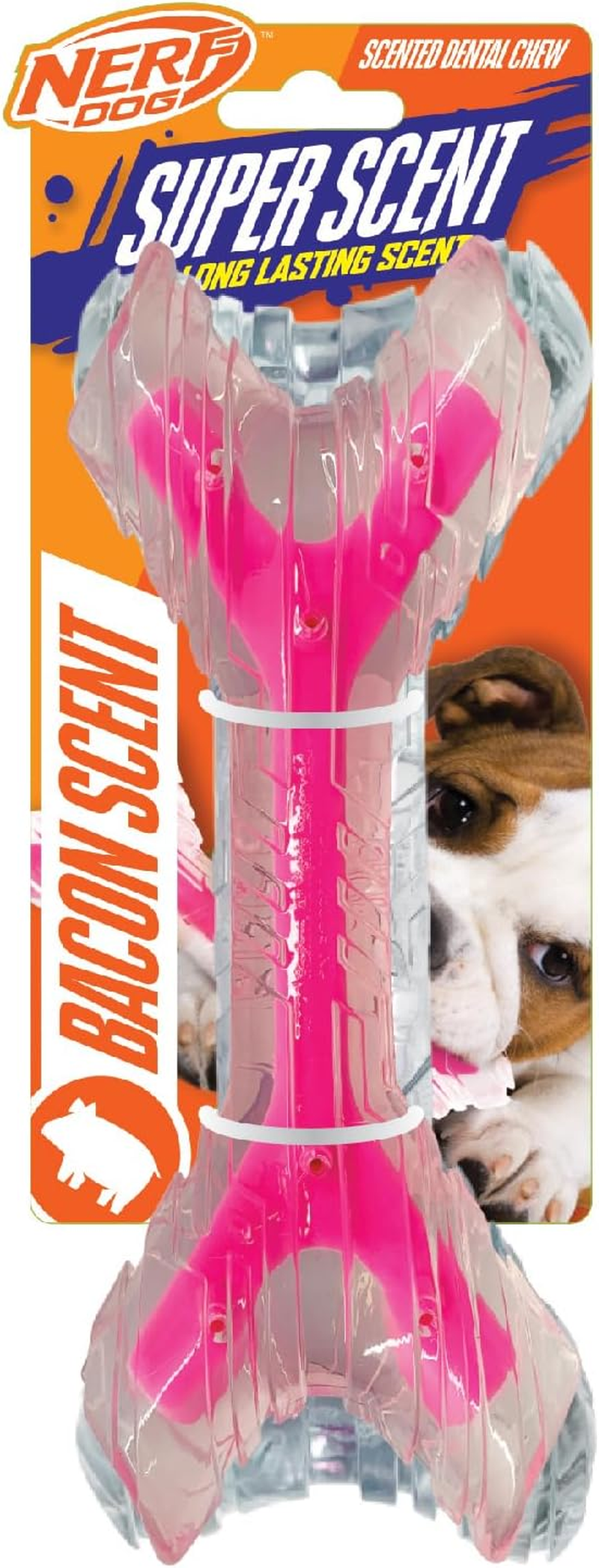 Nerf Super Scent Bacon TPR/PP Bone Clear/Pink 23Cm