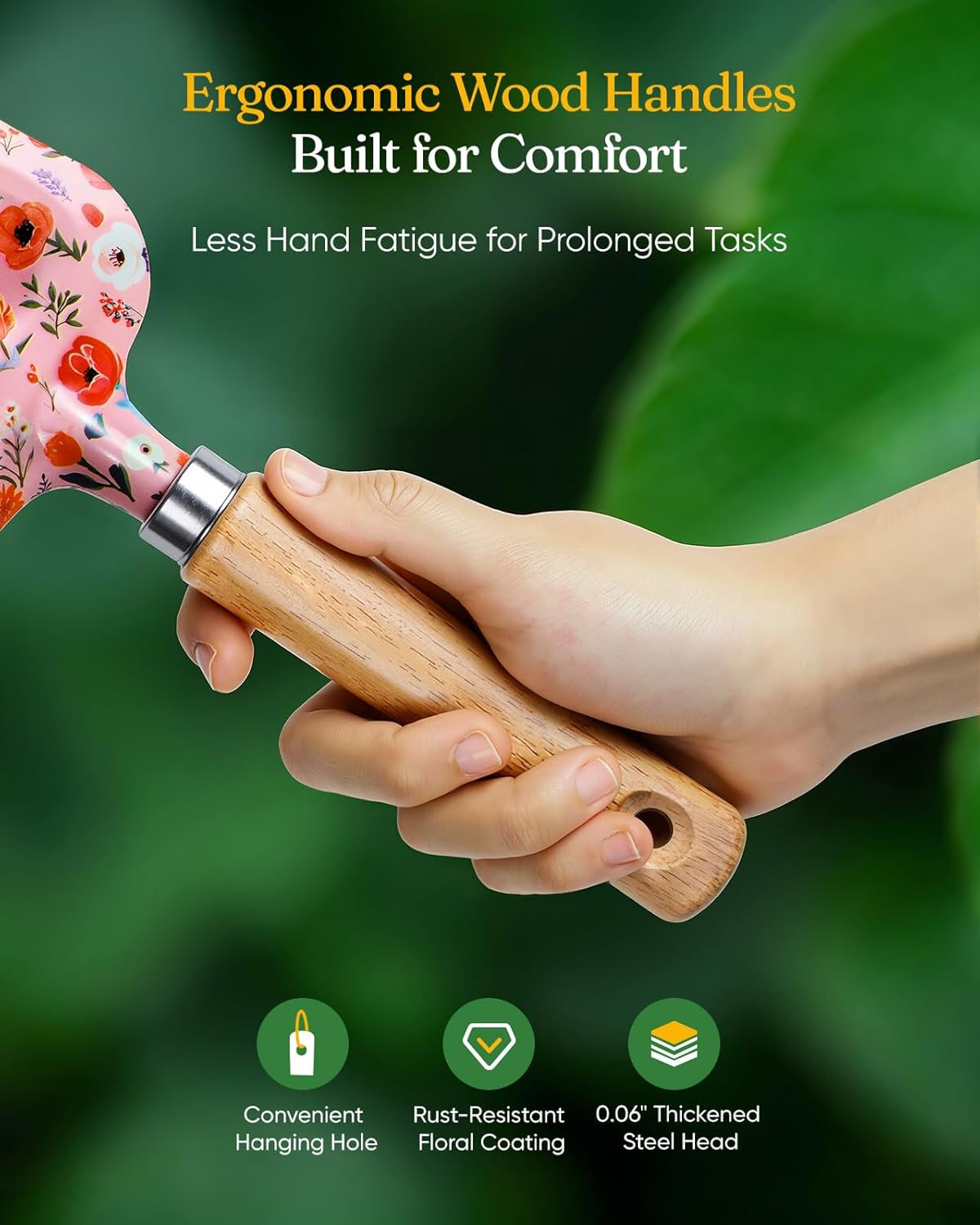 Grenebo 12-Piece Womens Gardening Tools Gift Set, Rust-Proof & Heavy-Duty Garden Tools with Durable Carrying Case, Fashionable & Thoughtful Gardening Gifts for Women&Men (Pink) image number 1