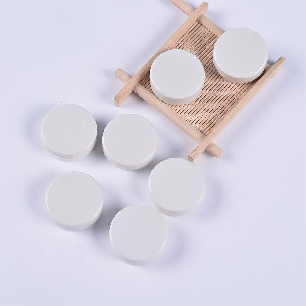 Ibasenice 100Pcs White Flat round Box Inserts 0.59 Inch Plastic Noise Makers for Baby Plush Toys Dolls and Pet Accessories for Handmade Repair image number 1