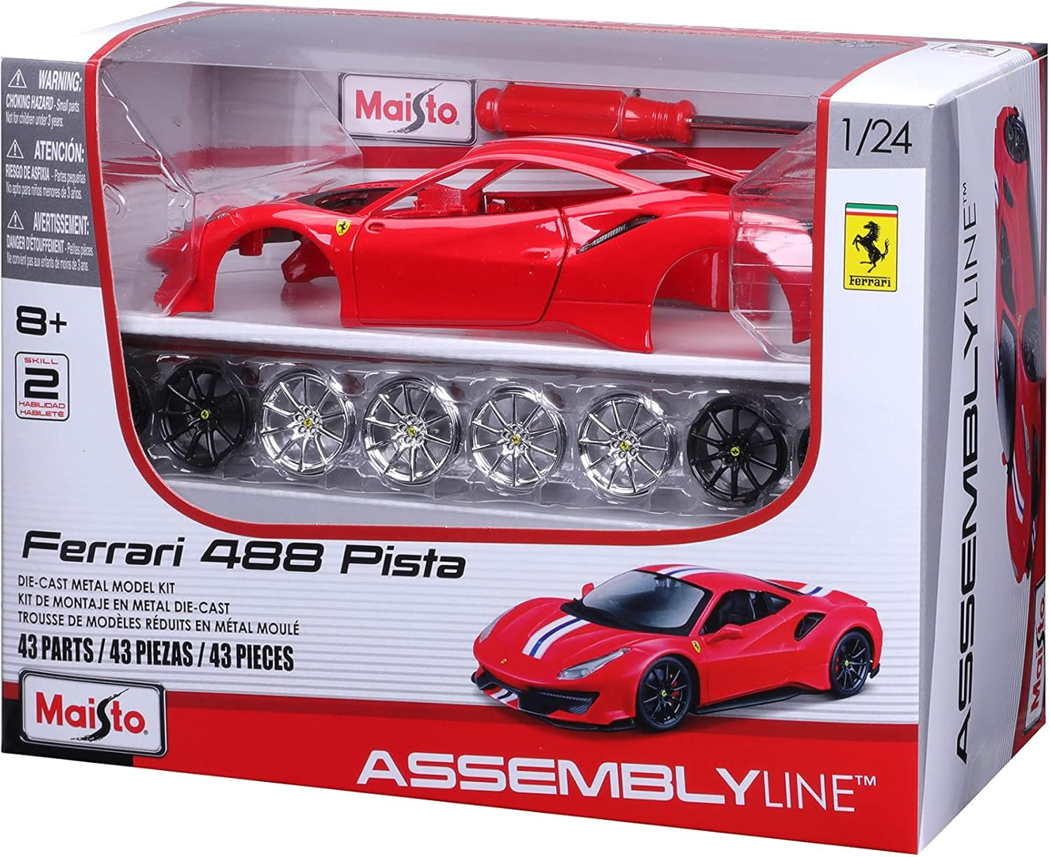 Maisto 1:24 Assembly Line Ferrari 488 Pista - Red image number 4
