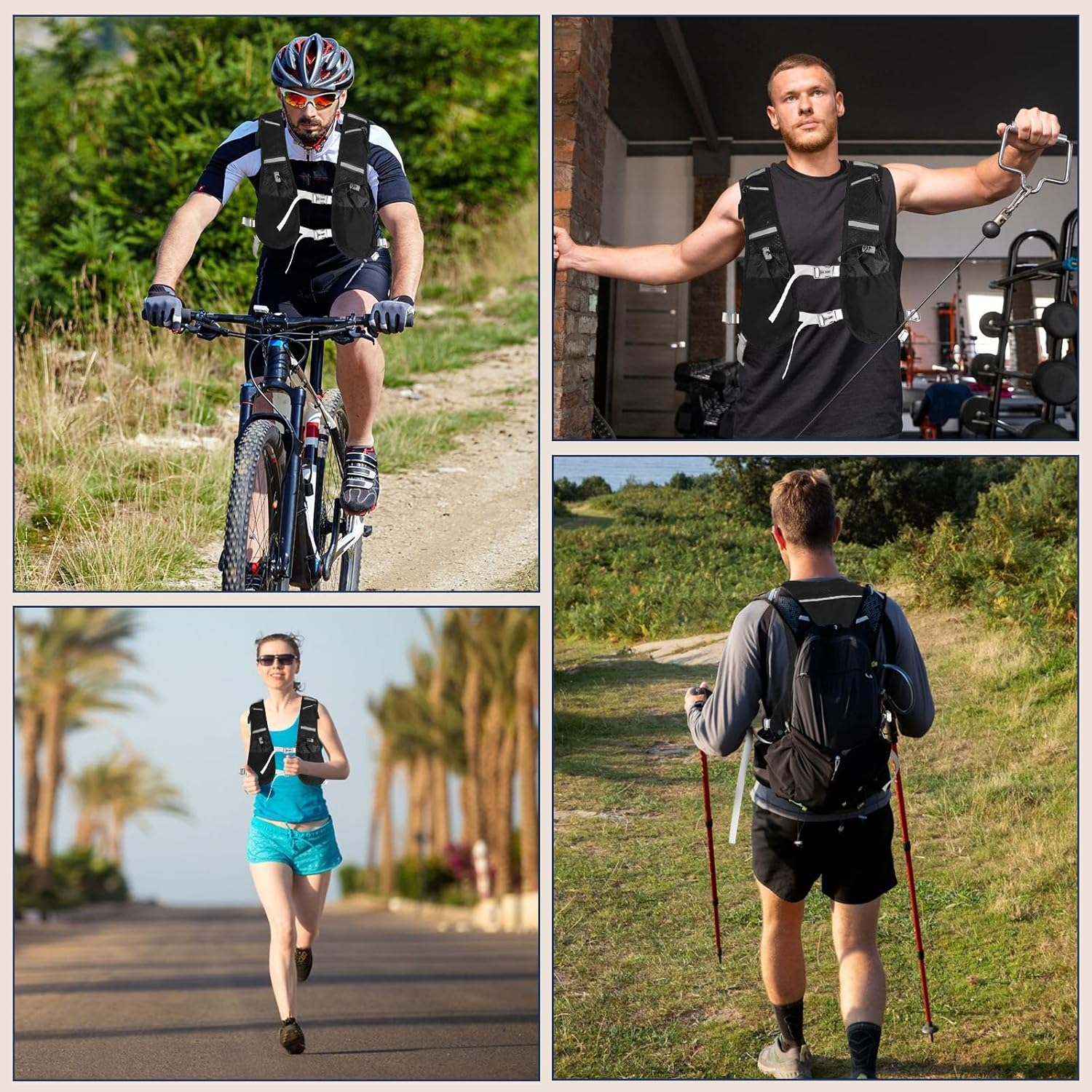 Pearyaest Running Water Vest,Reflective Safety Strip,Adjustable Waistband,Running Vest Backpack with 1L Hydration Pack for Men Women