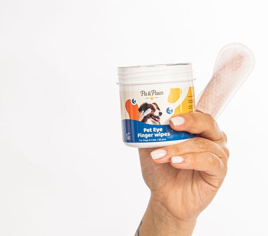 Pa & Paws Pet Eye Finger Wipes &ndash; 50Pcs | Gentle Tear Stain Remover for Dogs & Cats | Chamomile & Vitamin E | Alcohol-Free Eye Cleaning Pads for Pets image number 2