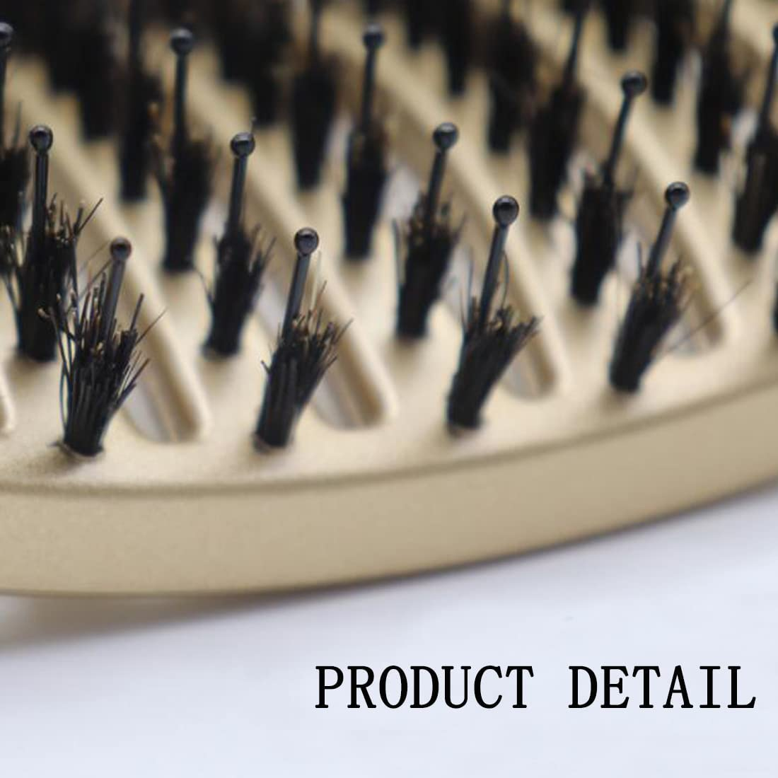 UTSAUTO Boar Bristle Hair Brush, Professional Curved Vented Curly Hair Detangling Brush for Women, Men, Paddle Detangling Brush for Wet Dry Curly Thick Straight Hair, (Gold) image number 6