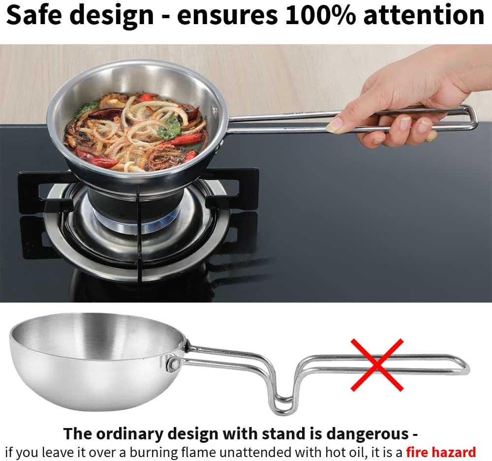 Hawkins 2.5 Cup Tadka Pan, 600Ml Triply Stainless Steel Pan, Silver (STP25) image number 1