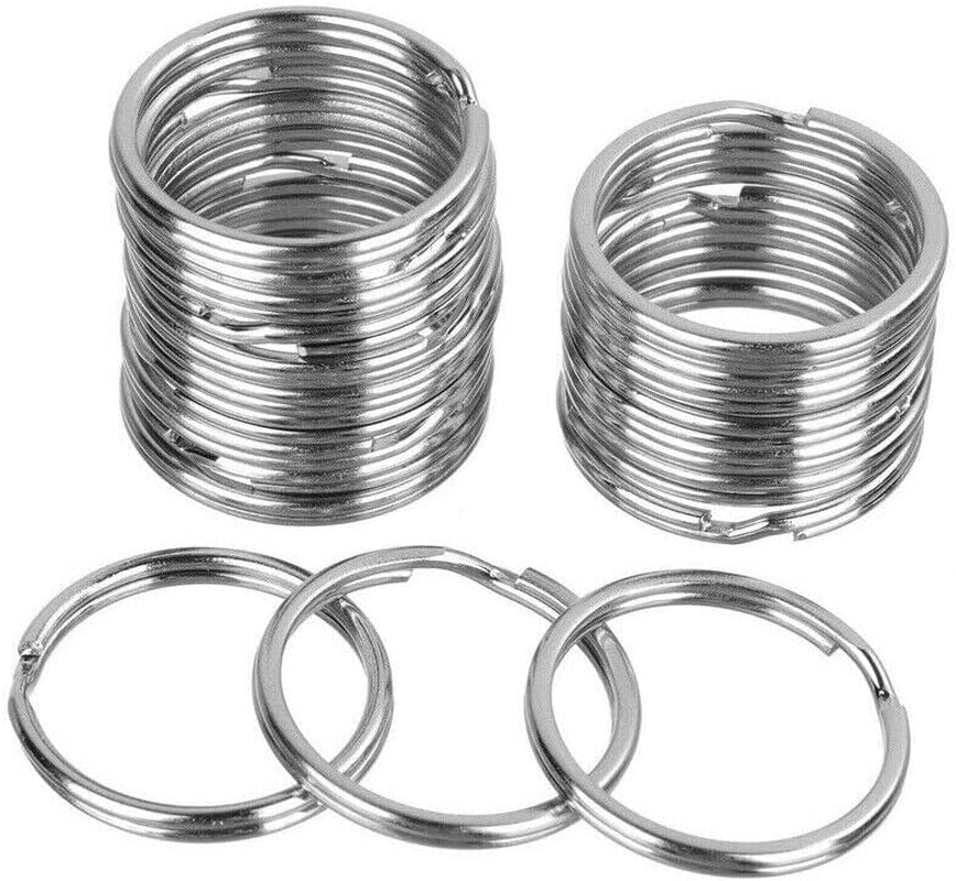 60Pcs Flat Key Rings,Party BESTBUY Keys Ring,Metal Keychain Rings,Split Keyrings Flat Circle Ring for Car Office Home Dog Tag Household O round Keyring Attachment (Silver 25Mm/1 Inch) image number 1