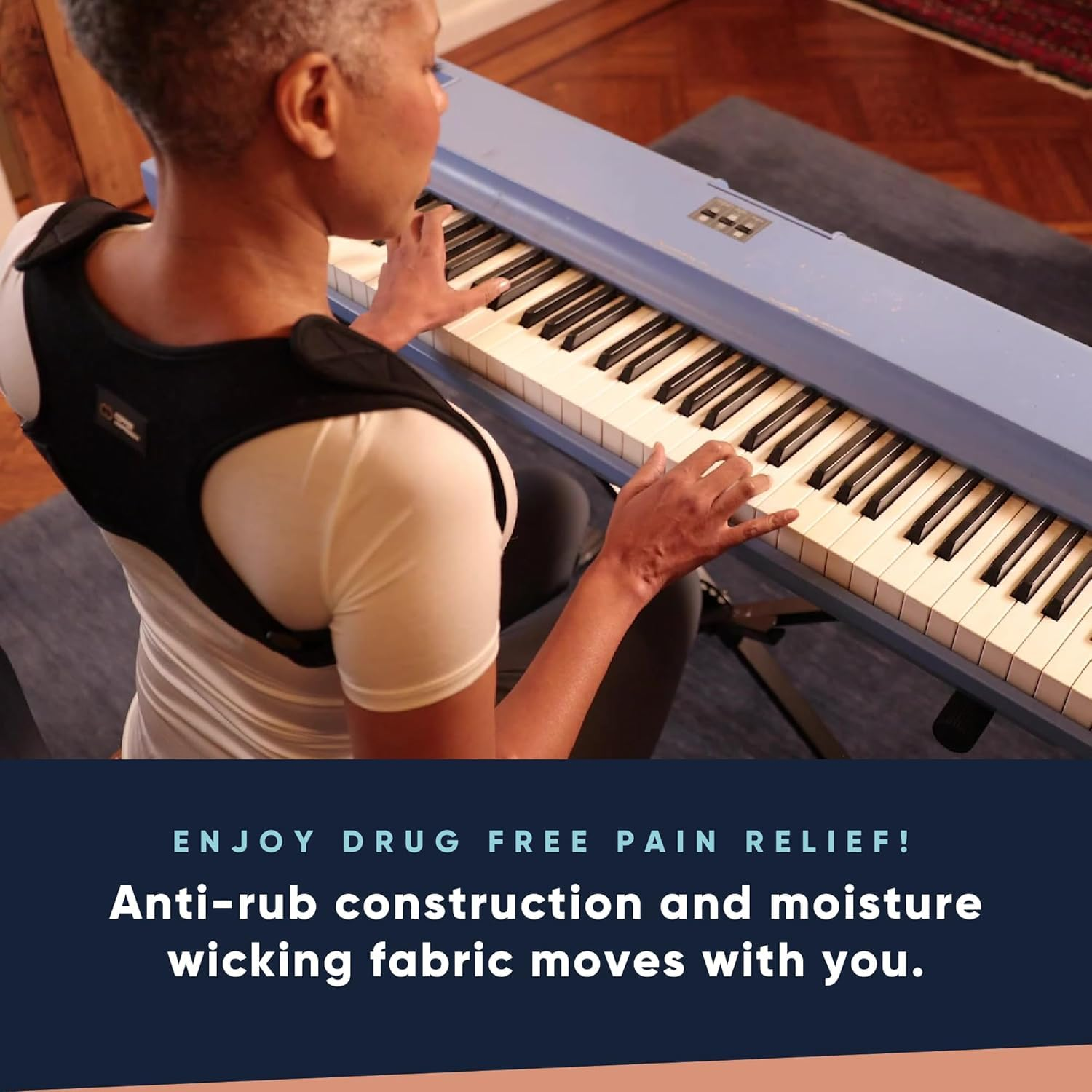 Posture Corrector for Men & Women - Adjustable Copper Infused Orthopedic Brace for Pain Relief from Bad Posture, Slumping - Targets Upper Back, Shoulders, Neck, Clavicle ﻿ image number 2