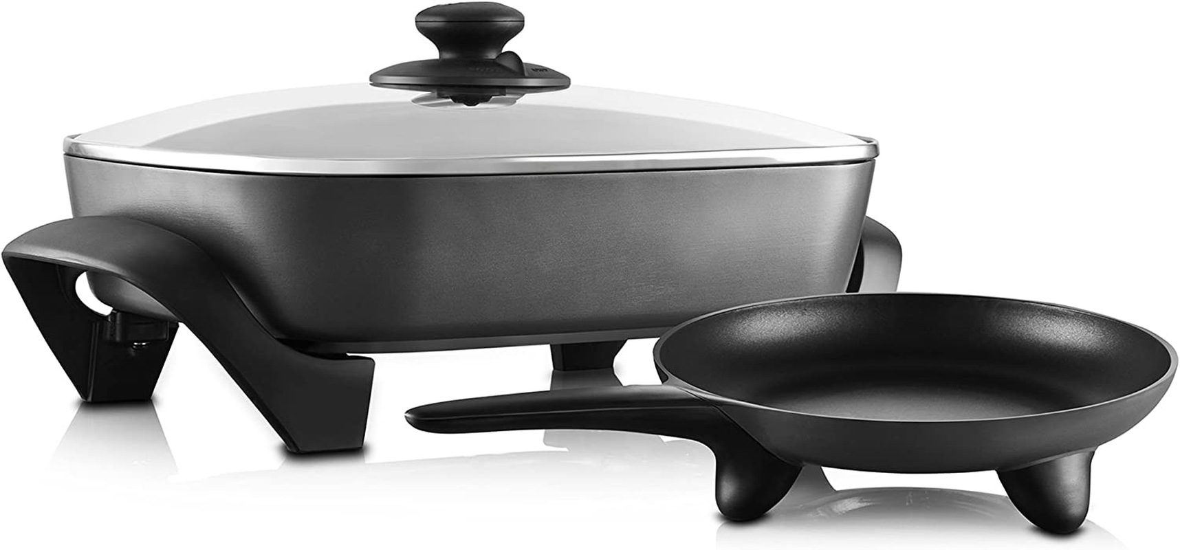 Sunbeam Banquet Electric Frying Pan and Skillet Set, Diamondforce Non-Stick Pan Coating, Even Heat Cooking, Easy Wipe-Clean Up, Black image number 2