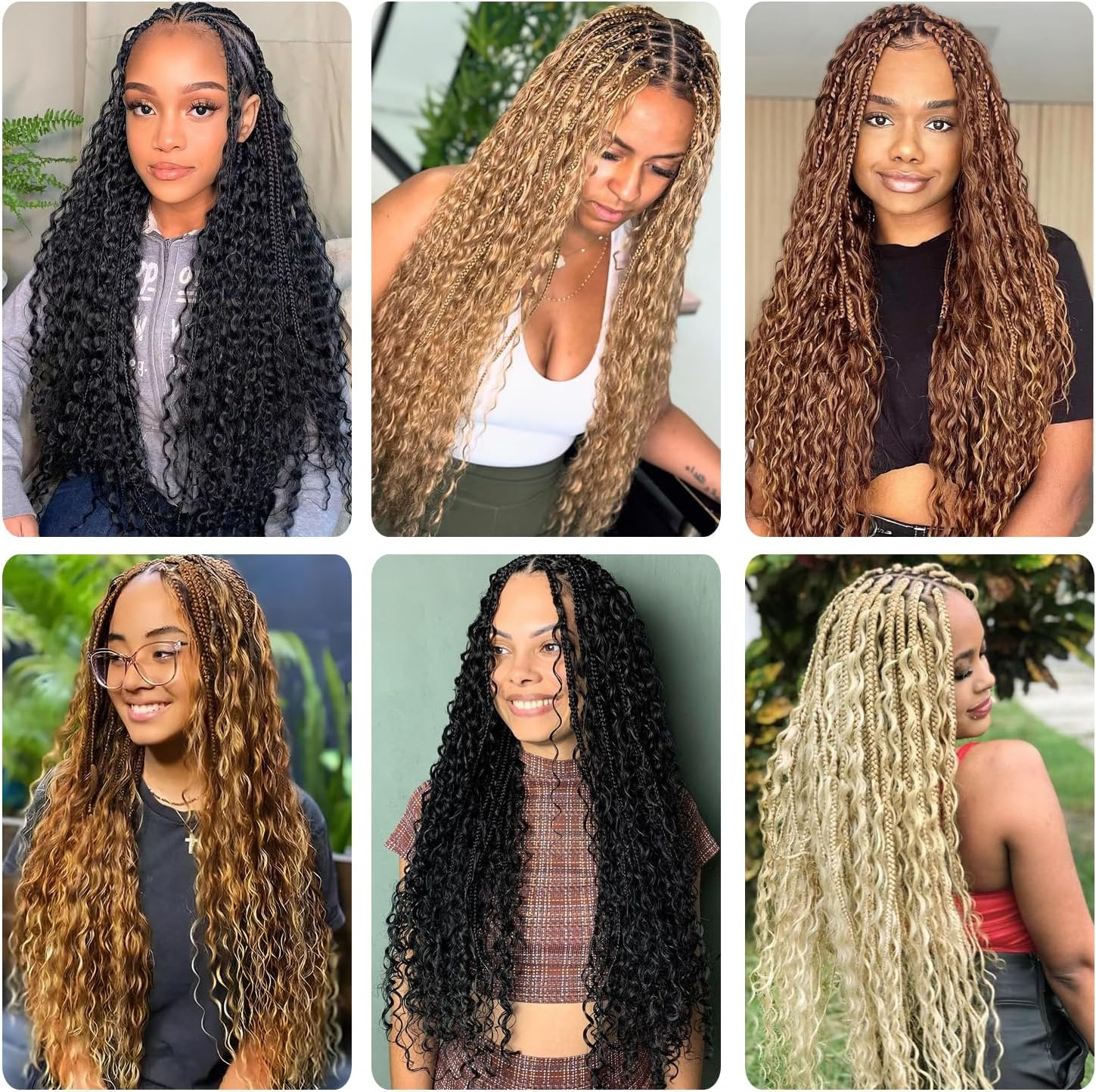 Deep Wave Bulk Human Hair for Boho Braids Human Braiding Hair for Micro Braid 100% No Weft Brazilian Virgin Curly Human Hair Extensions for Boho Braids (Deep Wave 1B#, 18Inch 100G(50Gx2Bundles)) image number 4
