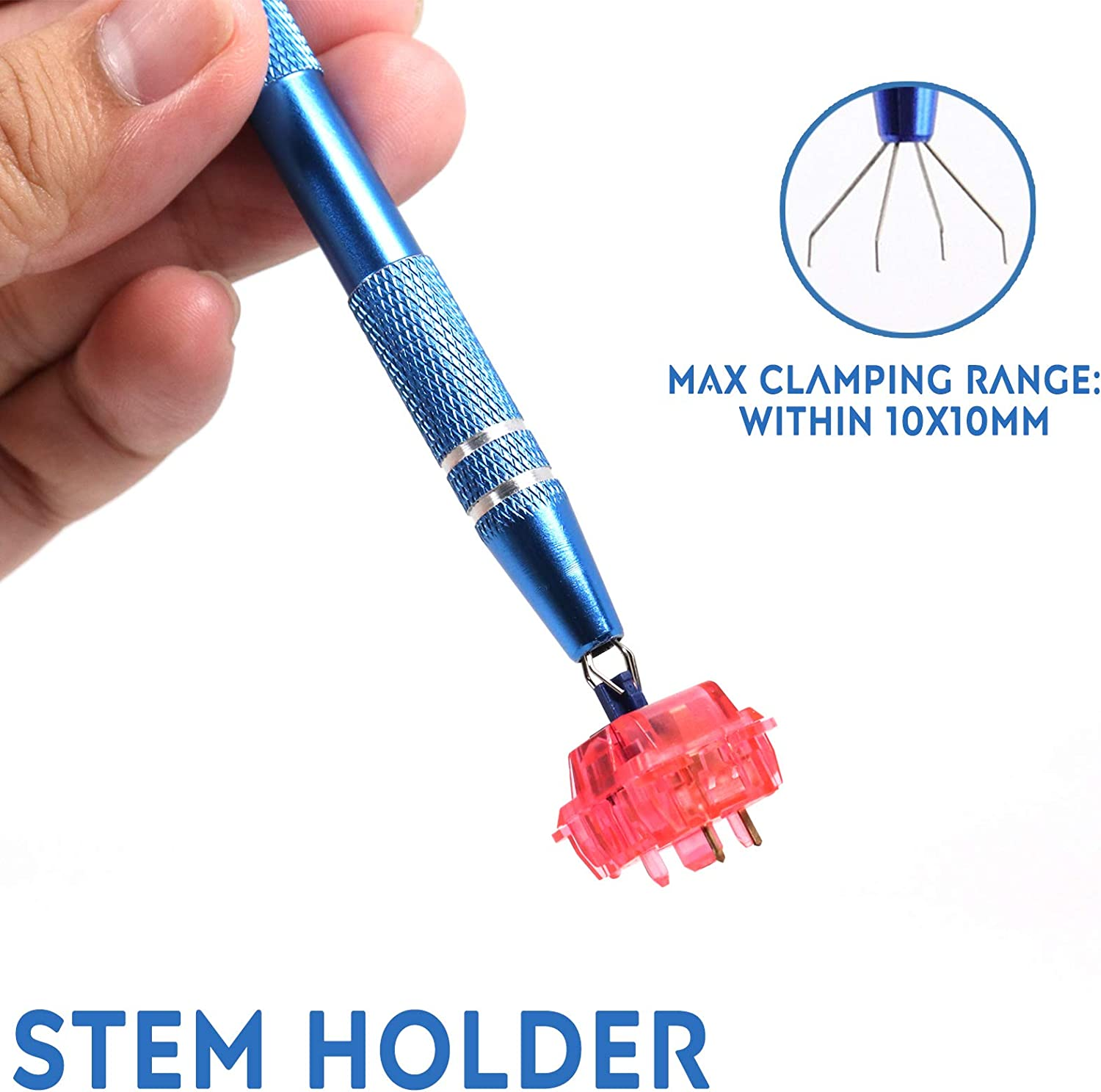 Byhoo Keyboard Lube Switch Puller Kits 4PCS Lube Station Keycap Puller Remover Mechanical Keyboard Key Switch Stem Holder Compatible Gateron Kailh MX Switches Keyboard Cleaner Clean Kits 4 Prong Tool