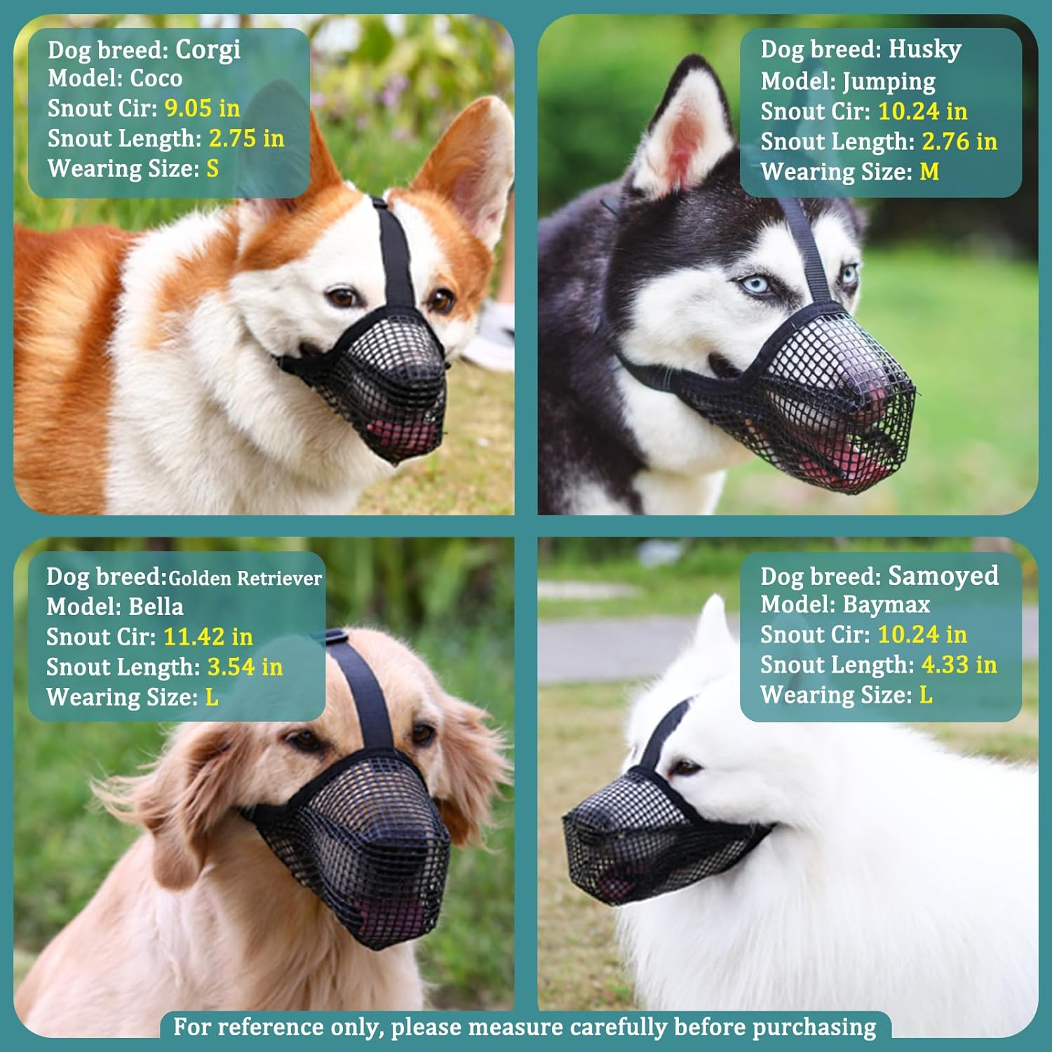 Dog Muzzle, Soft Mesh Covered Muzzles for Small Medium Large Dogs, Poisoned Bait Protection with Adjustable Straps, Prevent Biting Chewing and Licking (XL) image number 5