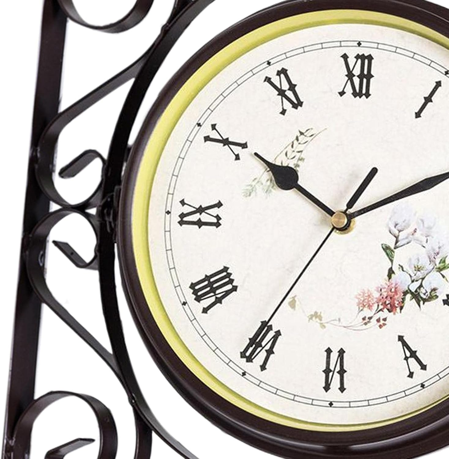 B Baosity Retro Style Double Sided Wall Clock Decor Quiet Battery Powered Wall Mount Clocks for Bedroom, Indoor, Outdoor, Garden, Home, Kitchen image number 3