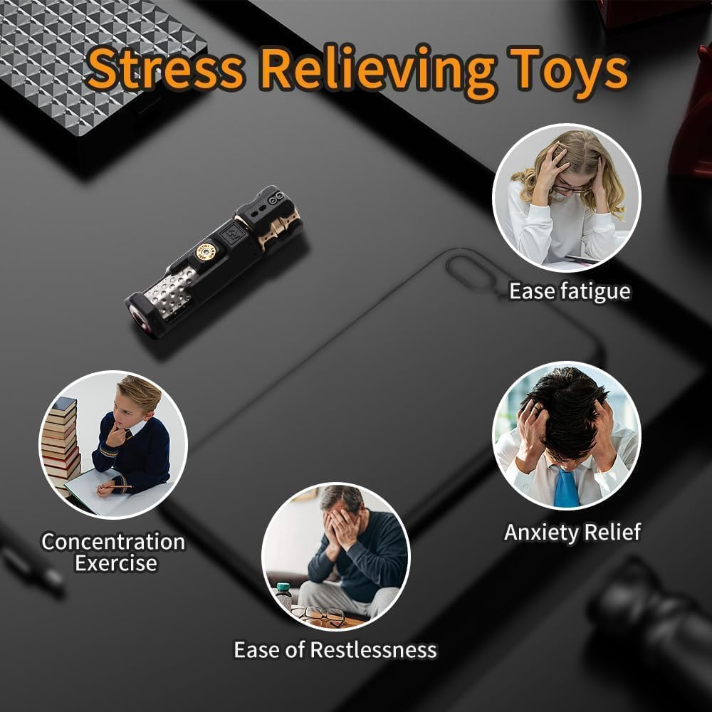 B-Qtech Metal Fidget Slider Toy, Spinning Dice Top with Soothing Sounds, Stress Relief Toy, Compact and Portable Fidget Spinner Adults Gift image number 2