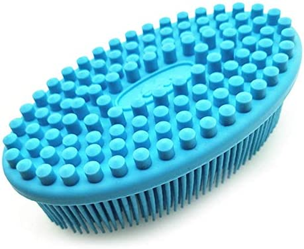 Goworth 3 Set of Multifunctional Silicone Body Scrubber Loofah, Soft and Skin-Friendly, Easy to Clean, Scalp Massage, Durable and Hygienic - Suitable for Various People and Pets (1 Count Blue)